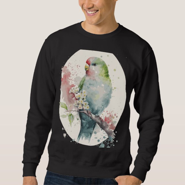Sudadera Cute Parakeet Japanese Cherry Blossom Budgie Sakur (Anverso)