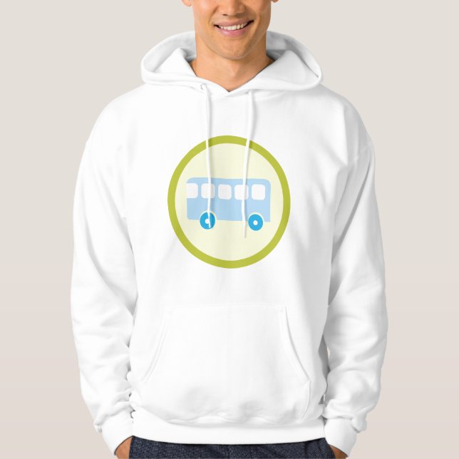 Sudadera Cute Pastel Blue School Bus Icon (Anverso)