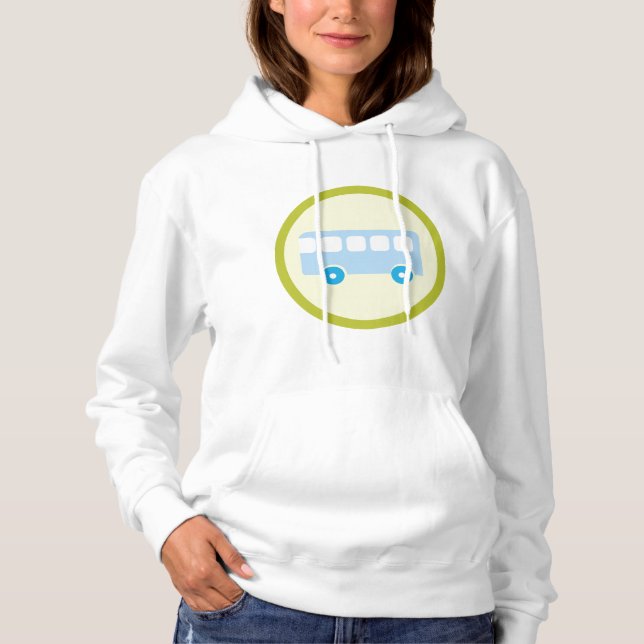 Sudadera Cute Pastel Blue School Bus Icon (Anverso)