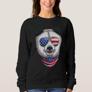Sudadera Cute Patriótico Americano Panda Sunglusses 4 De Ju