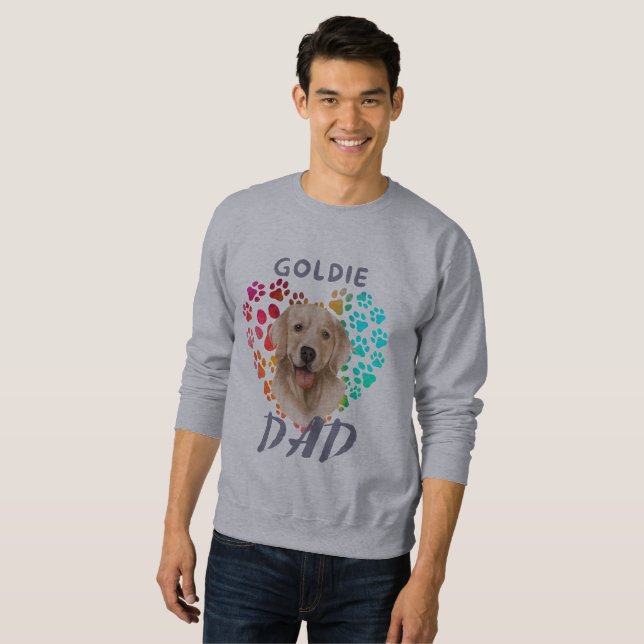 Sudadera Cute paw Corazón dorado Perro Mascota de cachorro  (Anverso completo)