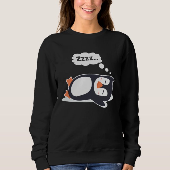 Sudadera Cute Penguin Lazy Sleeping arctic Bird (Anverso)