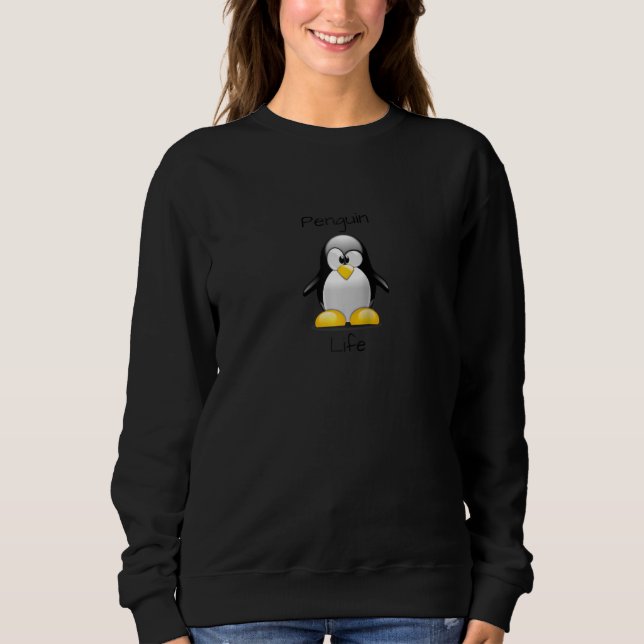 Sudadera Cute Penguin Life Raglan (Anverso)