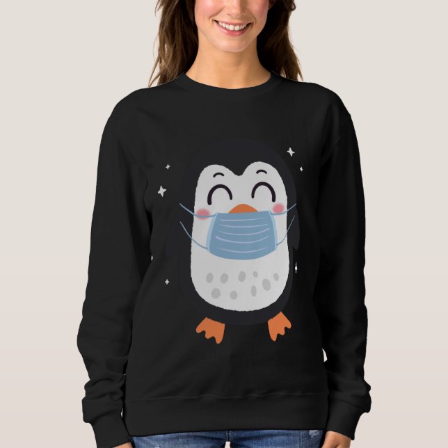 Sudadera Cute Penguin wearing face masks  Penguin Mask Anim (Anverso)