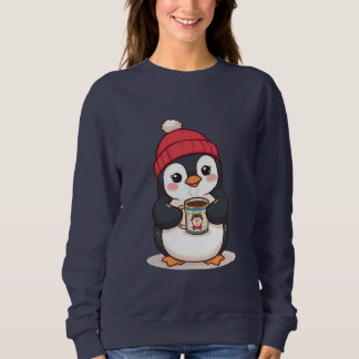 Sudadera Cute Penguin with Hot Cocoa 
