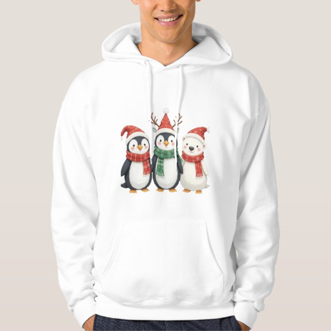 Sudadera Cute Penguins Design Hoodie (Anverso)