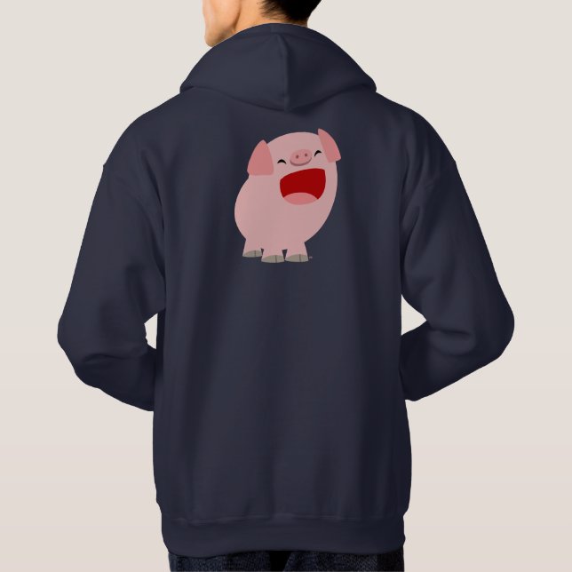 Sudadera Cute Personalizado Cantando Cerdo Hoodie (Reverso)