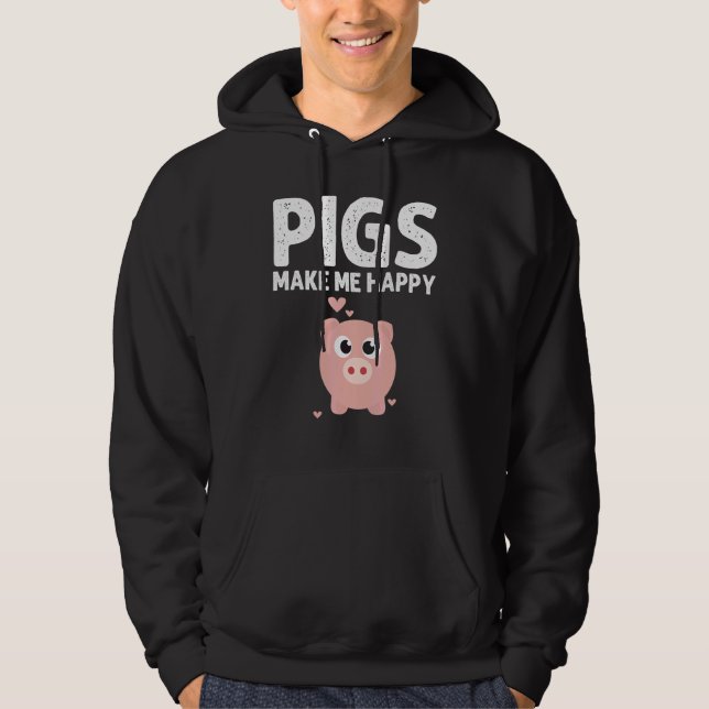 Sudadera Cute Pig Designs For Men Women  Farming Animal Pig (Anverso)