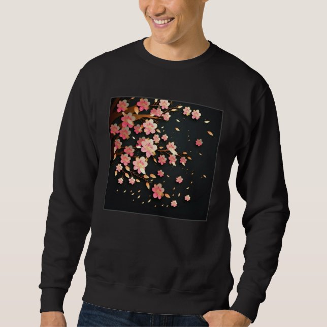 Sudadera Cute Pink Cherry Blossom Illustration Flowers Mini (Anverso)