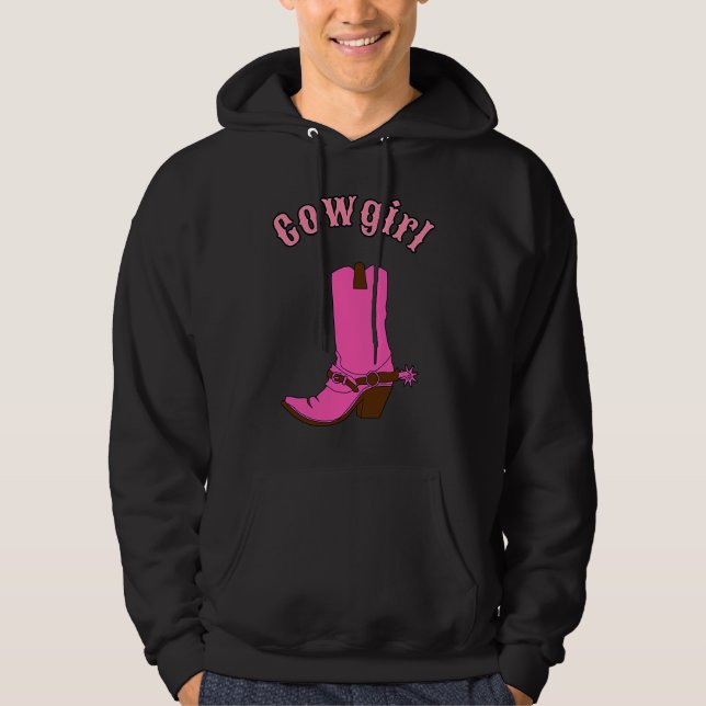 Sudadera Cute pink cowgirl boot (Anverso)