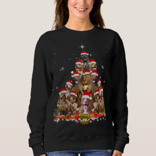 Sudadera Cute Pitbull Christmas Tree Dog Santa Xmas Tee Fun
