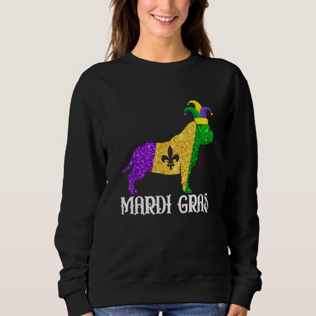 Sudadera Cute Pitbull Dog Lover Mardi Gras Party Jester Mas (Anverso)
