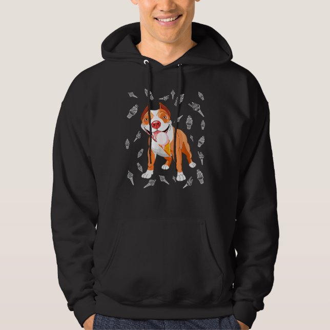 Sudadera Cute Pitbull Helado Cream Lover Funny Helado Cono (Anverso)