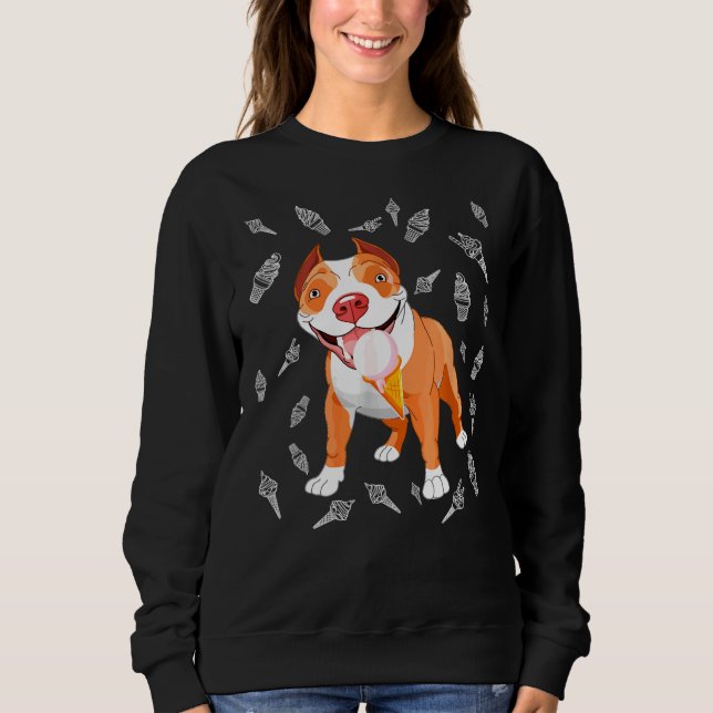 Sudadera Cute Pitbull Helado Cream Lover Funny Helado Cono (Anverso)