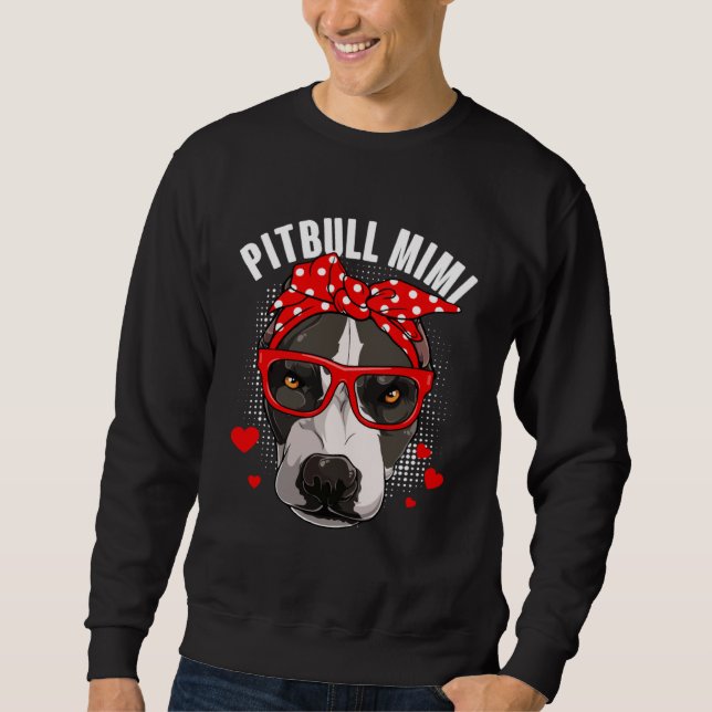 Sudadera Cute Pitbull Mimi Dog  Family Matching Mothers Day (Anverso)
