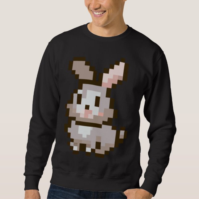 Sudadera cute Pixelated Easter Video Game Easter Bunny Gami (Anverso)