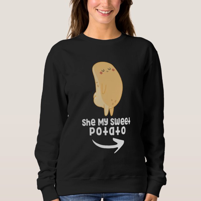 Sudadera Cute Potato Couple Outfit She My Sweet Potato For  (Anverso)