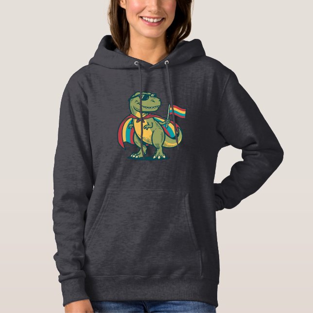 Sudadera Cute Pride Dinosaur Vector Diseño de Camiseta_1 (Anverso)