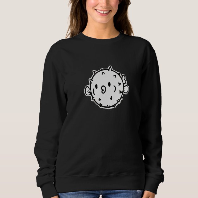 Sudadera Cute Puff Puffer Pescado Pufferfish Gráfico (Anverso)