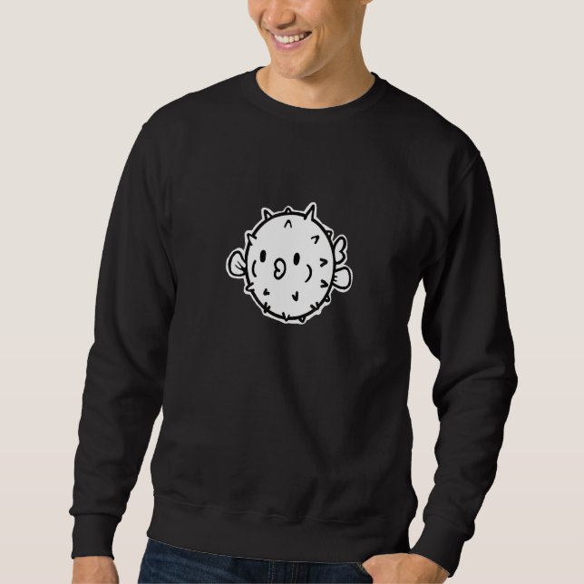 Sudadera Cute Puff Puffer Pescado Pufferfish Gráfico (Anverso)