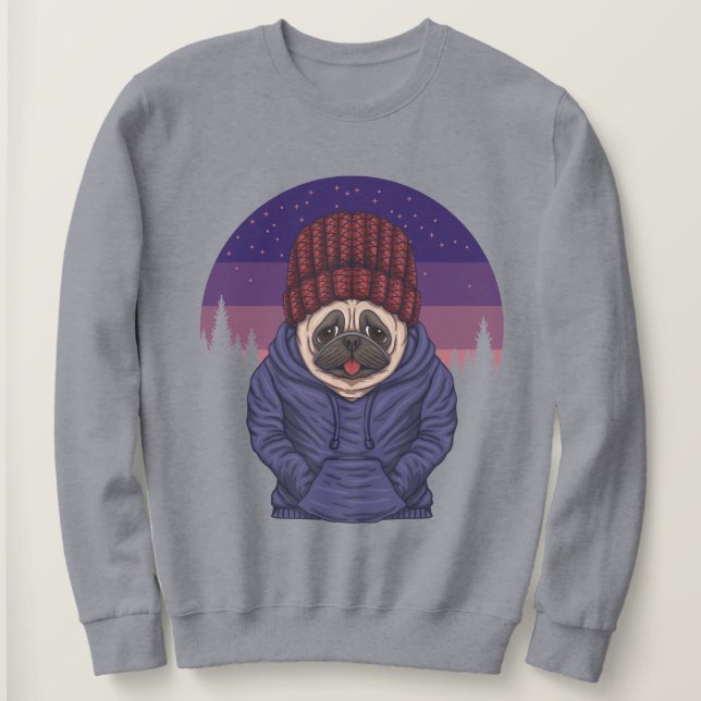 Sudadera Cute Pug (Anverso del diseño)
