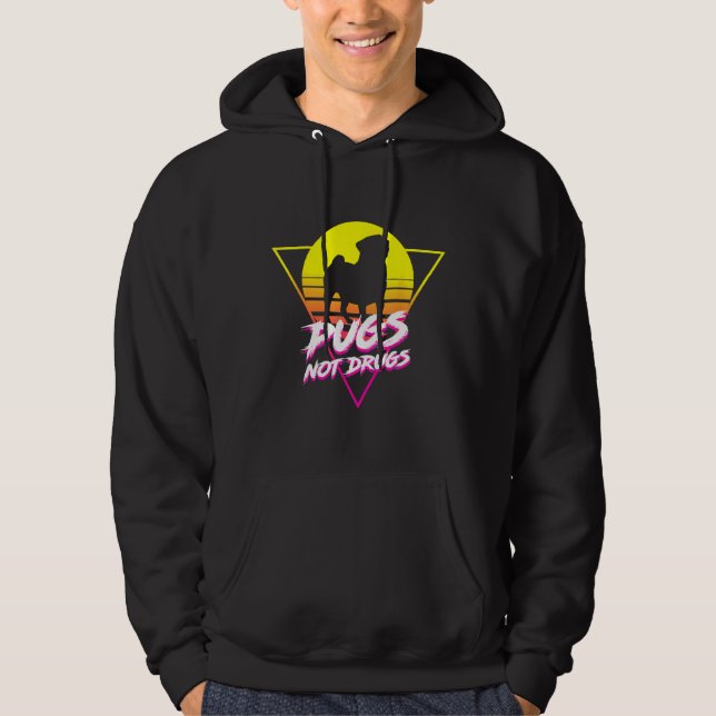 Sudadera Cute Pug Amantes No Drogas Camiseta Clásica 102 (Anverso)
