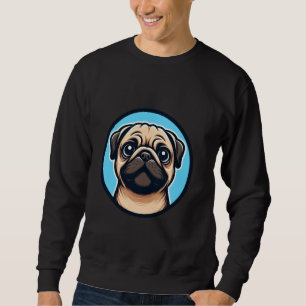 Sudadera Cute Pug Face Personalizado Art, regalos para los