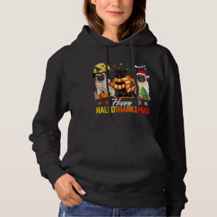 Sudadera Cute Pug Happy Hallothanksmas Halloween Thanksgivi