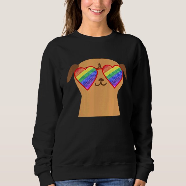 Sudadera Cute Pug Lgbtq Orgullo Studa Adolescentes Arcoiris (Anverso)