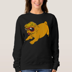 Sudadera Cute Pug Perro Cachorro De Cachorro De Pizza Caja 