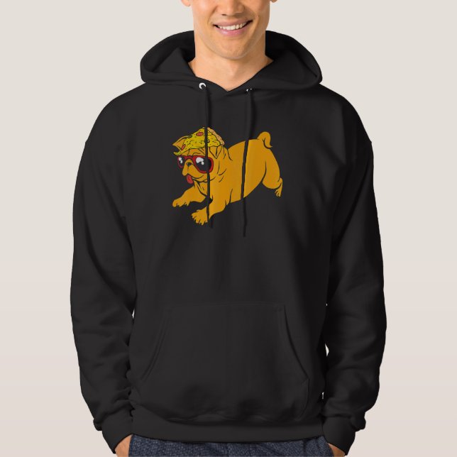 Sudadera Cute Pug Perro Cachorro De Cachorro De Pizza Caja  (Anverso)