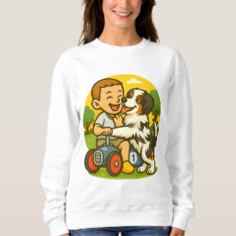 Sudadera Cute Puppy and Kid Playtime