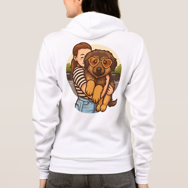 Sudadera Cute Puppy with Heart Sunglasses  (Reverso)