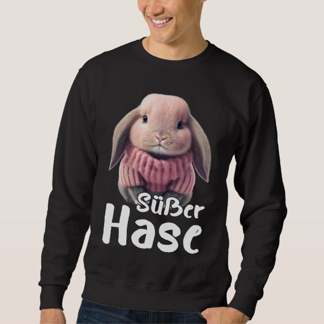 Sudadera Cute rabbit winter rabbit skiing (Anverso)