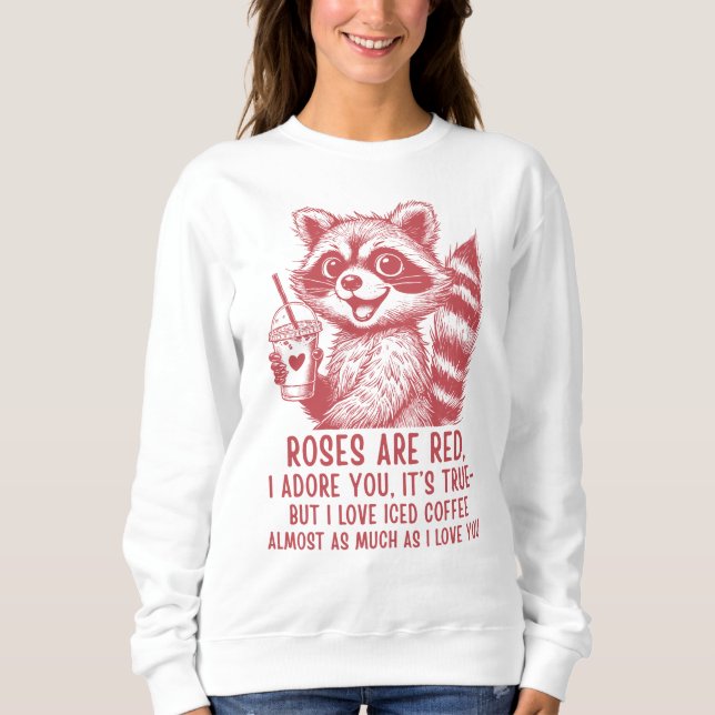 Sudadera Cute Raccoon Café Helado Amor (Anverso)