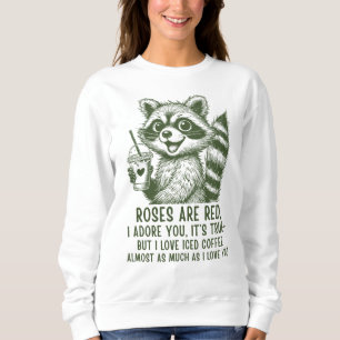 Sudadera Cute Raccoon Café Helado Amor