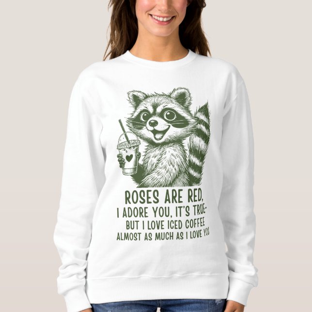 Sudadera Cute Raccoon Café Helado Amor (Anverso)