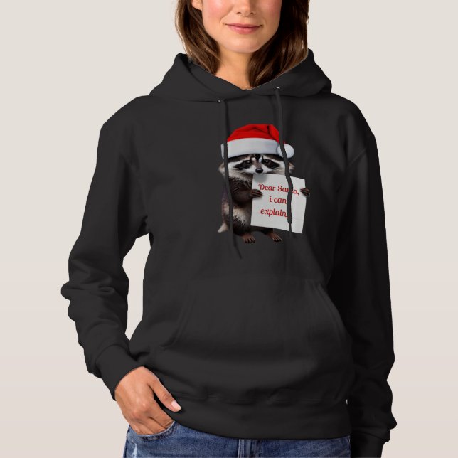 Sudadera "Cute Racoon, Dear Santa I Can Explain" (Anverso)