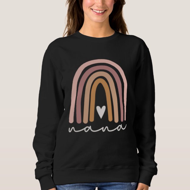 Sudadera Cute Rainbow Boho Nana Minimal Pocket Heart Grandm (Anverso)