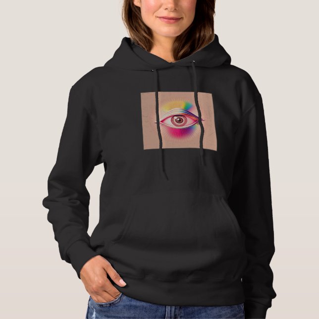 Sudadera Cute Rainbow Eye Illustration Colorful Tears Uniqu (Anverso)
