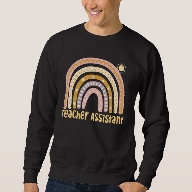 Sudadera Cute Rainbow Teacher Assistant Last Day Of School  (Anverso)