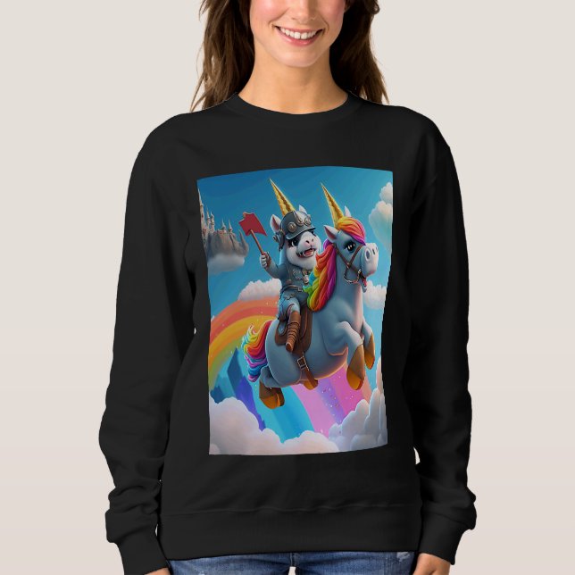 Sudadera Cute Rainbow Unicorn Otter Riding A Unicorn  1 (Anverso)