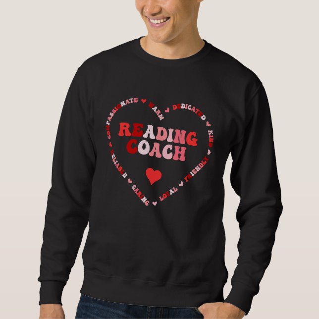 Sudadera Cute Reading Coach Valentines Day Heart (Anverso)