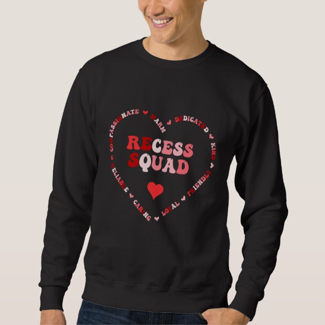 Sudadera Cute Recess Squad Valentines Day Heart (Anverso)