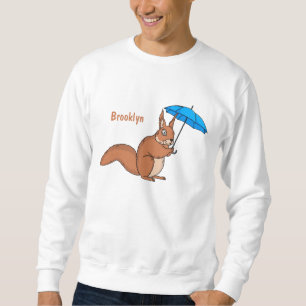 Sudadera Cute red squirrel with umbrella cartoon