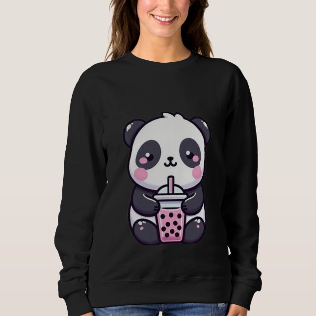 Sudadera Cute Relaxed Panda Cartoon – Adorable Kawaii Panda (Anverso)