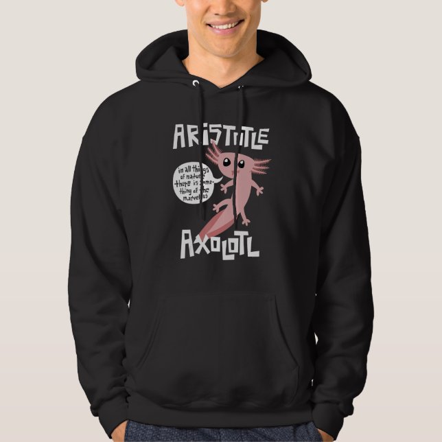 Sudadera Cute Retro Axolotl  Aristotle Quote Greek Philosop (Anverso)