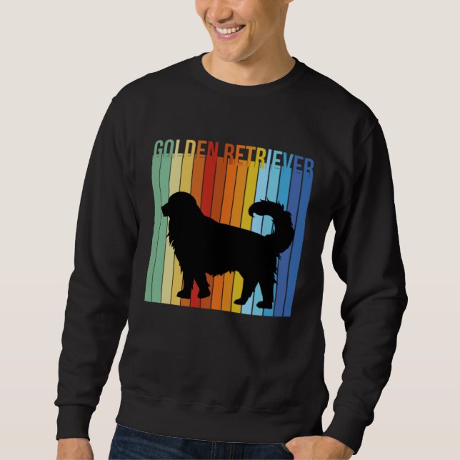 Sudadera Cute Retro Golden Retriever Rainbow (Anverso)