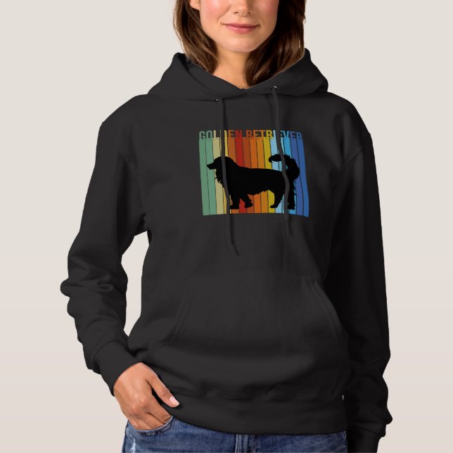 Sudadera Cute Retro Golden Retriever Rainbow (Anverso)