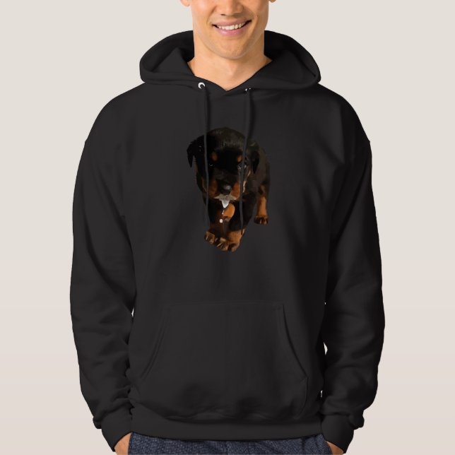 Sudadera Cute Rottweiler Puppy Drooling Milk Vector Cut Out (Anverso)